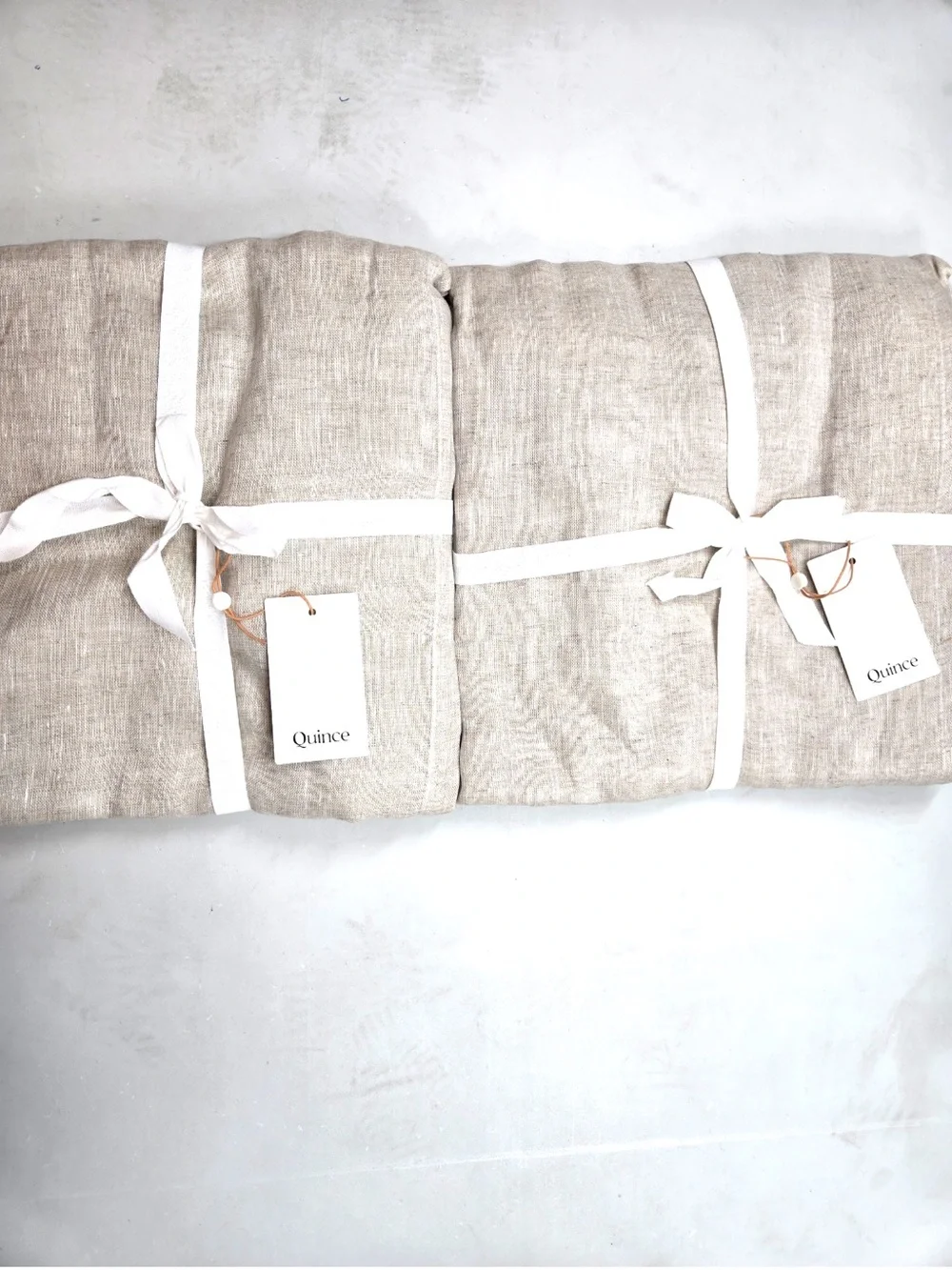 NWT QUINCE Set Of 4 48x96 European Linen Sheer Curtains 9812